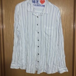 White with Thin Blue Stripes Dress Shirt